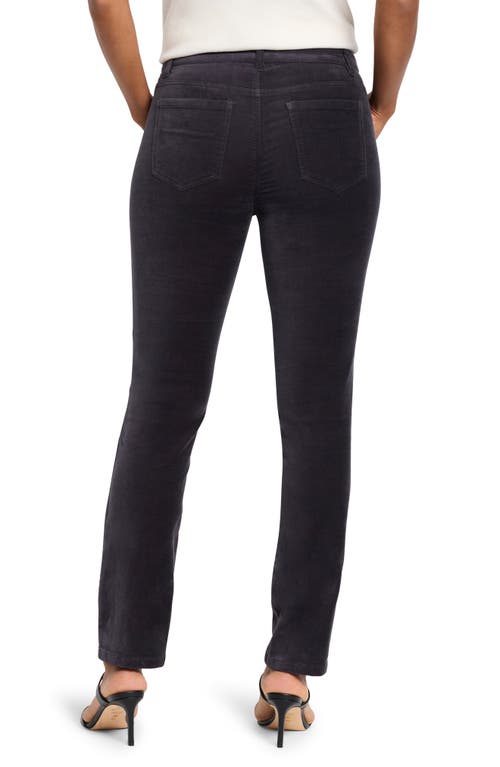 Shop Nic + Zoe Nic+zoe High Waist Stretch Velveteen Straight Leg Ankle Pants In Charcoal