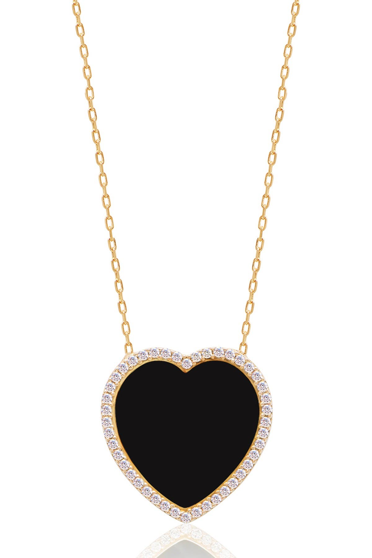 black onyx heart necklace