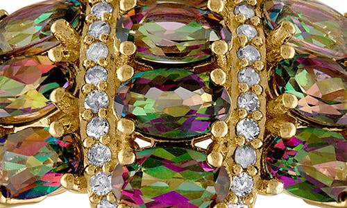 Fzn 14k Gold Over Silver Mystic Topaz & Diamond Ring In Yellow