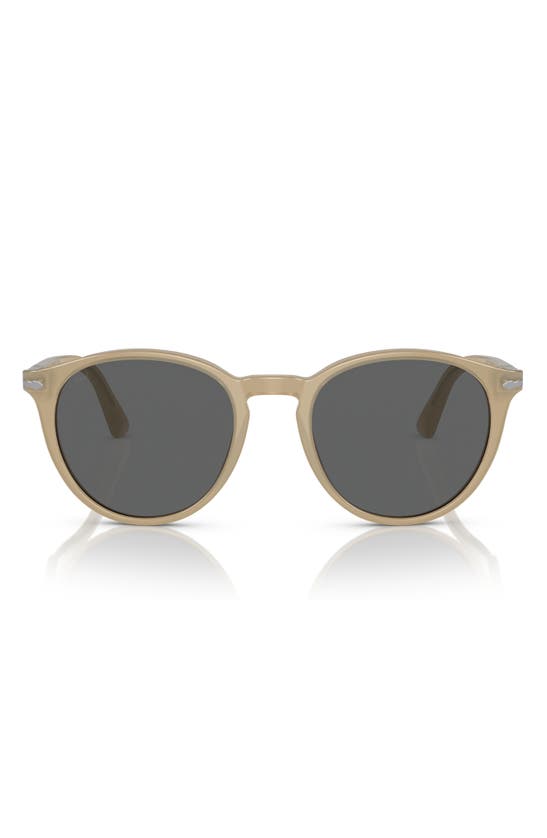 Shop Persol 52mm Round Sunglasses In Opal Beige