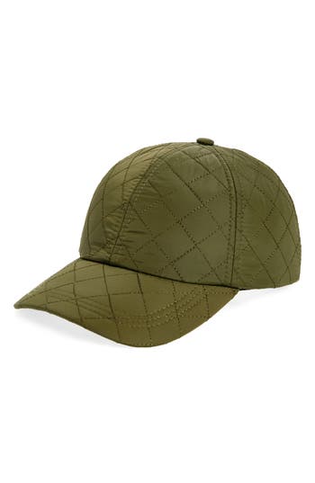 Nordstrom Rack Quilted Baseball Cap In Green Cypress