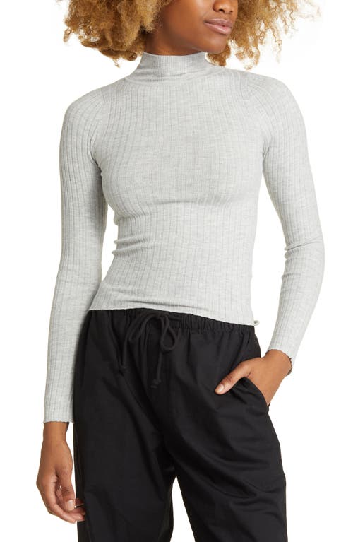 ASOS DESIGN Mock Neck Sweater in Light Grey