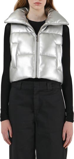 Silver metallic down outlet vest