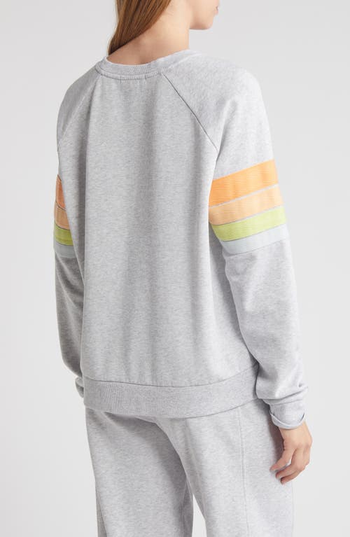 Rip Curl High Tide Stripe Raglan Sleeve Sweatshirt In Light Grey Heather