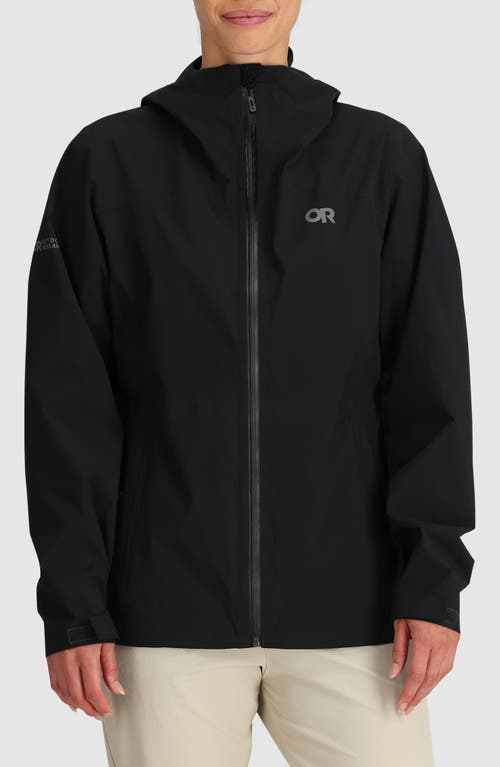 Stratoburst Packable Rain Jacket in Black