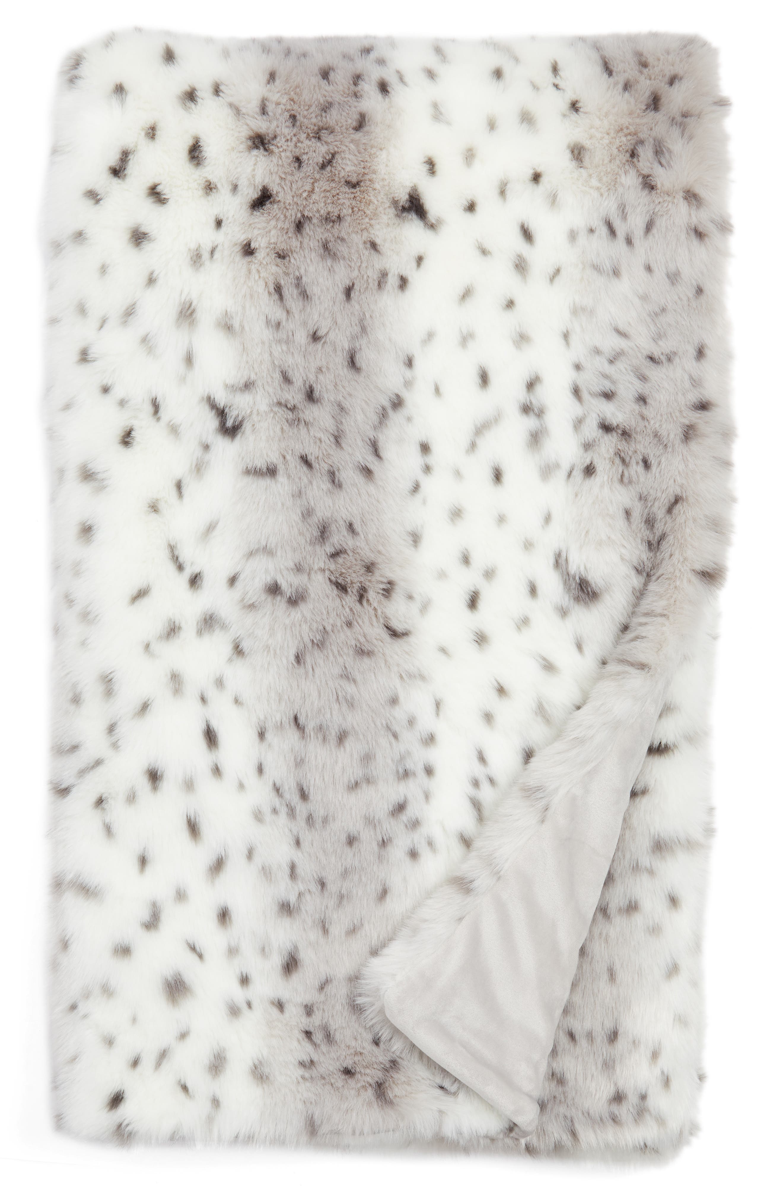 Nordstrom at Home Snow Leopard Faux Fur Throw Nordstrom