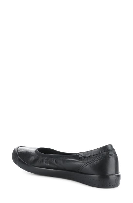 Softinos By Fly London Ilme Ballet Flat In Black Smooth