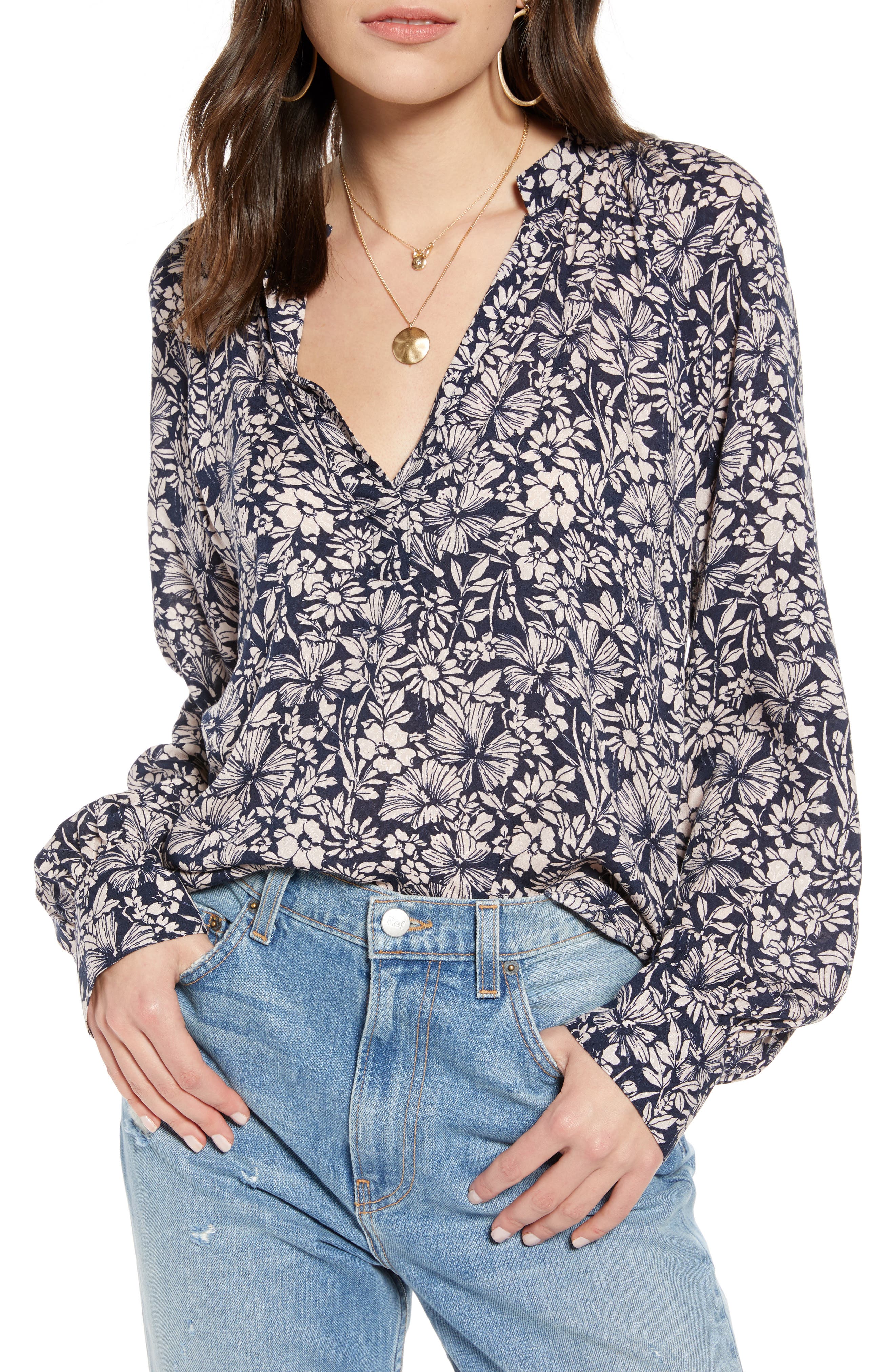 Treasure & Bond Floral Long Sleeve Blouse Nordstrom