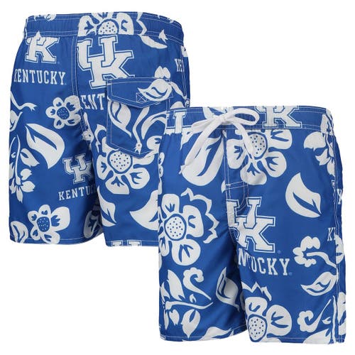Youth Wes & Willy Royal Kentucky Wildcats Floral Volley Swim Trunks