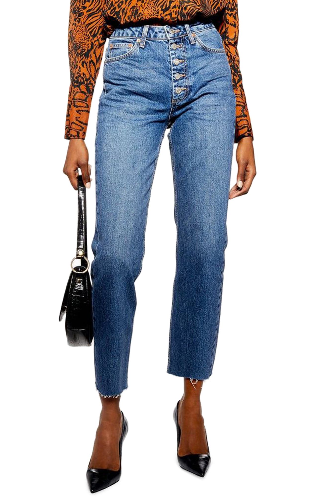 topshop high waist straight leg jeans