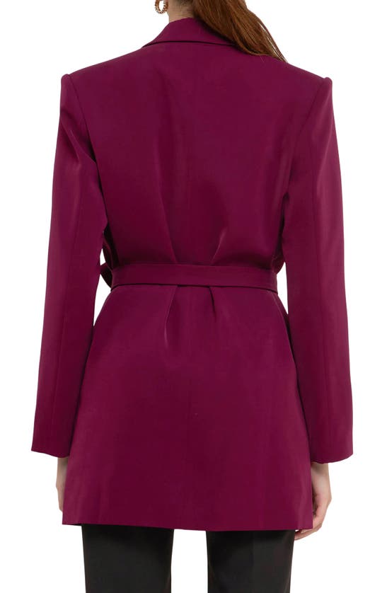 Shop Endless Rose Belted Blazer In Wine