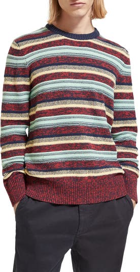 Scotch & Soda Mixed Yarn Stripe Crewneck Sweater | Nordstrom