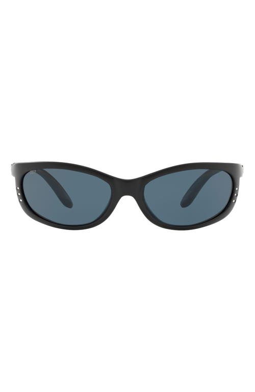 Costa Del Mar 61mm Polarized Wraparound Sunglasses in Matte Black at Nordstrom