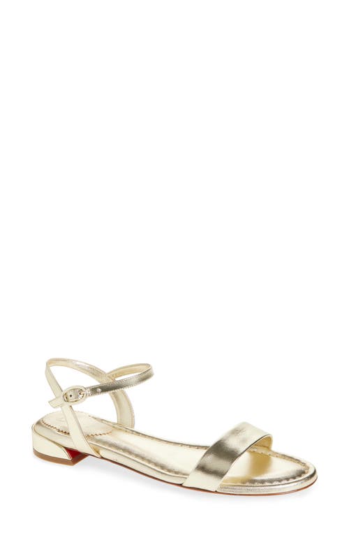 Shop Christian Louboutin Sweet Jane Sandal In Platine/lin Platine