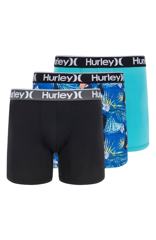 Shop Hurley Regrind 3-pack Boxer Briefs In Blue Combo
