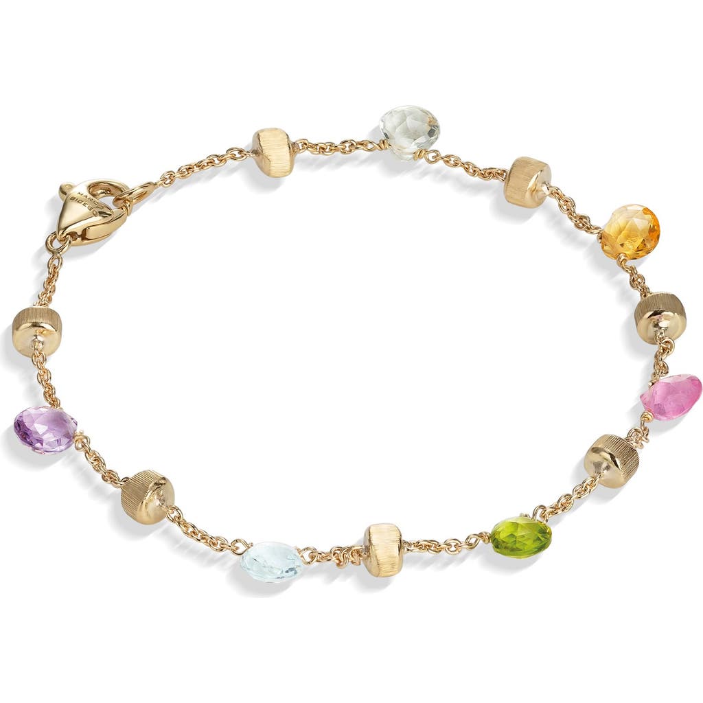 Marco Bicego Paradise 18K Yellow Gold Mixed Semiprecious Stones Single Strand Bracelet