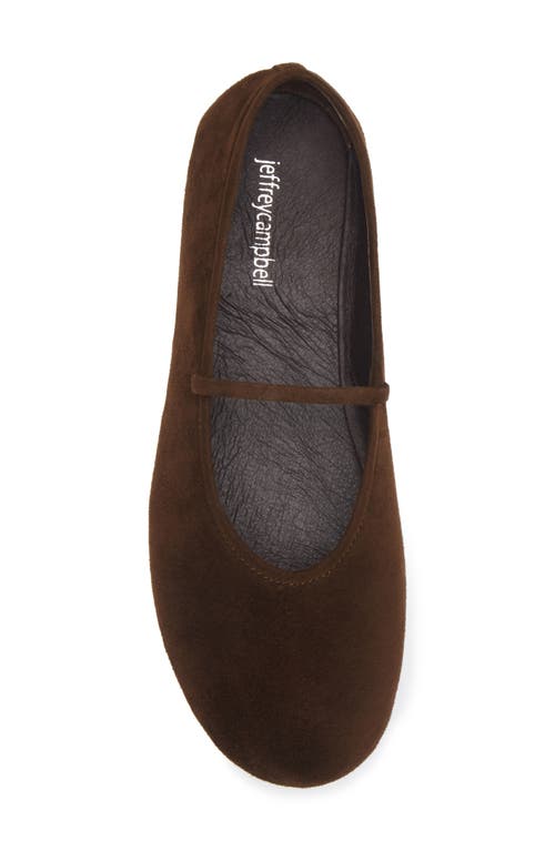 Shop Jeffrey Campbell Dancerina Mary Jane Ballet Flat In Brown Suede