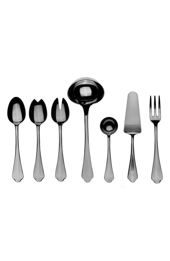 Mepra Dolce Vita Mirror 7-piece Place Serving Set In Black