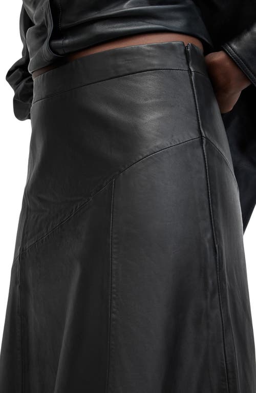 Shop Allsaints Giana Leather Maxi Skirt In Black