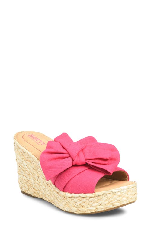 Adalia Espadrille Platform Wedge Slide Sandal in Pink Fabric