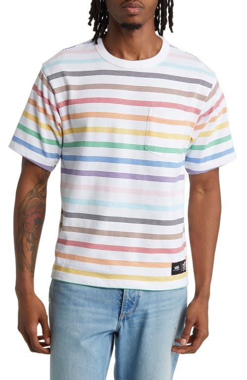 Vans 2023 Pride Stripe Cotton T-Shirt in White