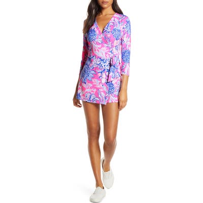 Lilly Pulitzer Karlie Wrap Romper, Pink