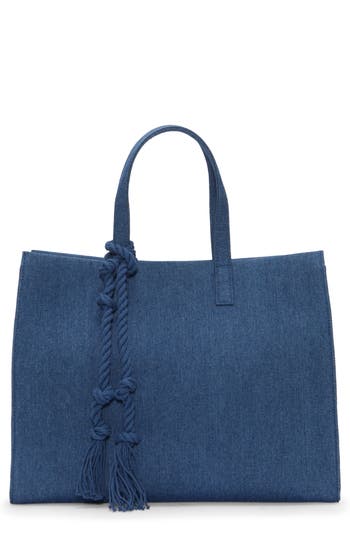 Shop Vince Camuto Aalis Canvas Tote Bag In Denim