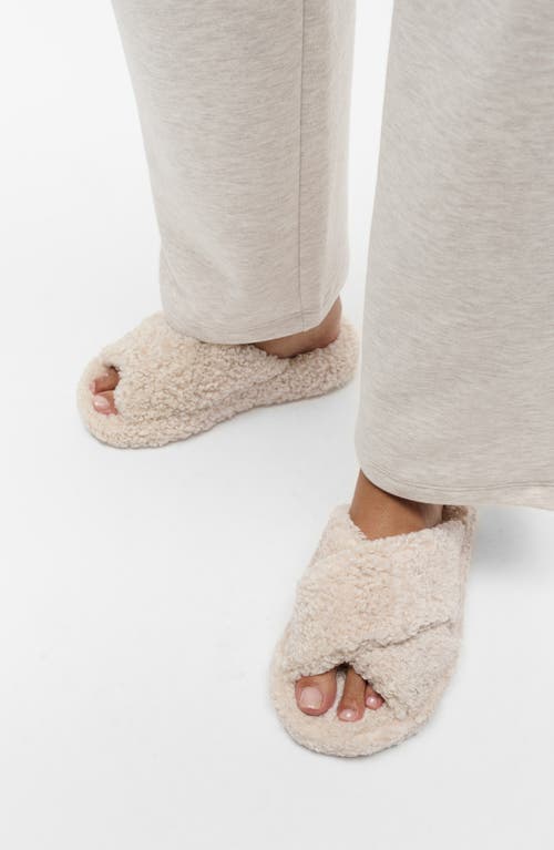 Shop Fitflop Iqushion High Pile Fleece Slipper In Milk Ice