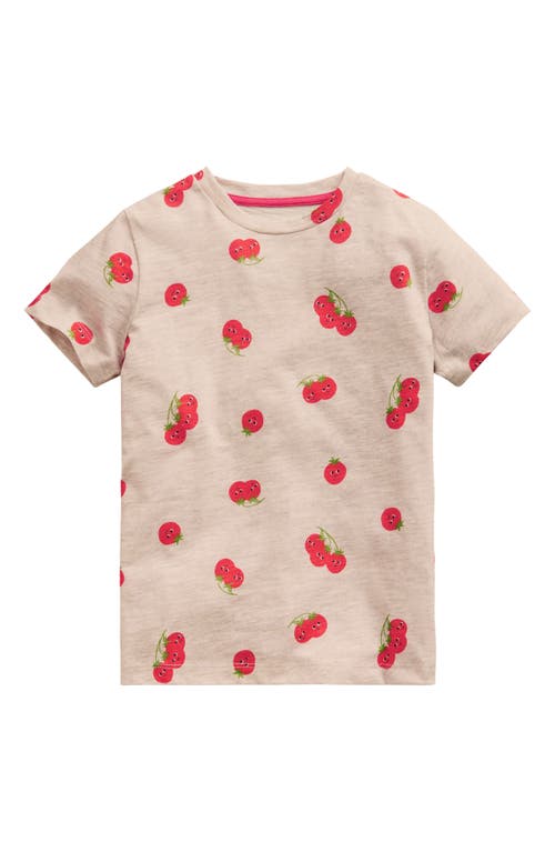 Mini Boden Kids' Allover Print Cotton T-Shirt Oatmeal Marl Tomatoes at Nordstrom,