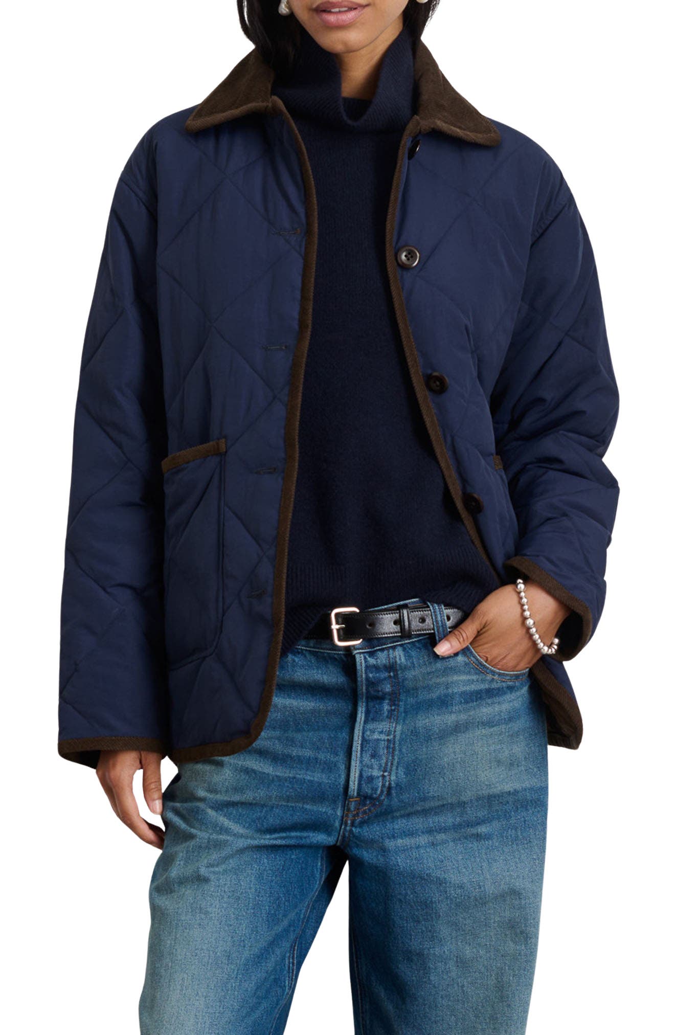 Alex Mill Quinn Quilted Nylon Jacket in Navy Cover