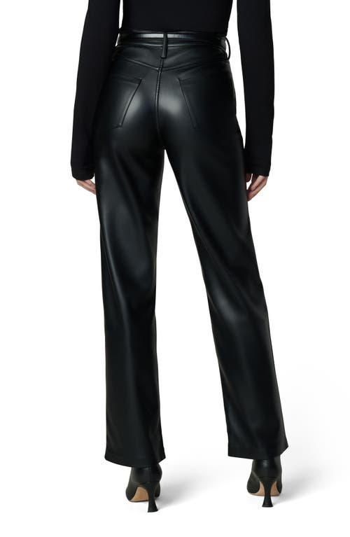 Shop Joe's The Margot High Waist Relaxed Straight Leg Faux Leather Jeans In Black