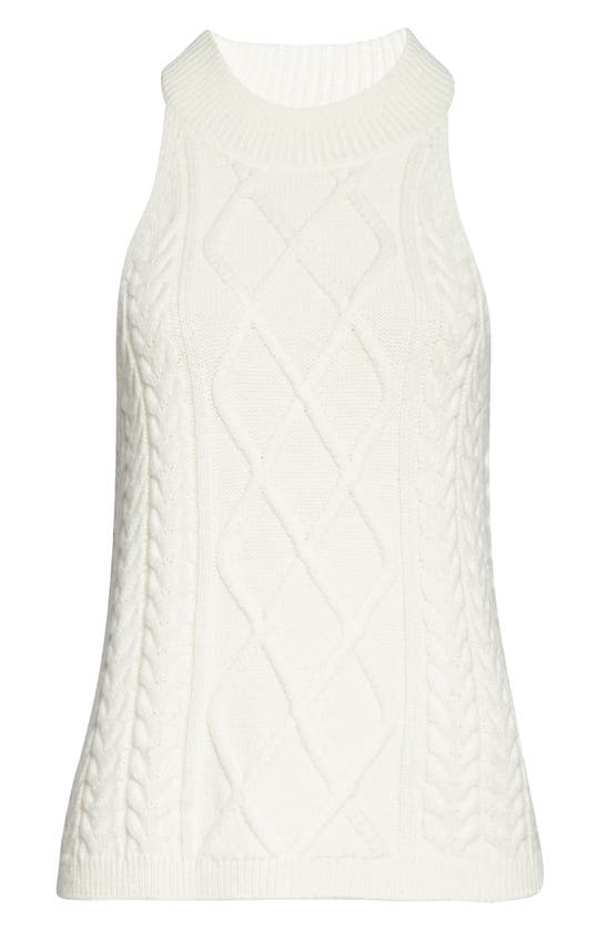 1.state Womens Crochet Vest Turtleneck Sweater In Antique White