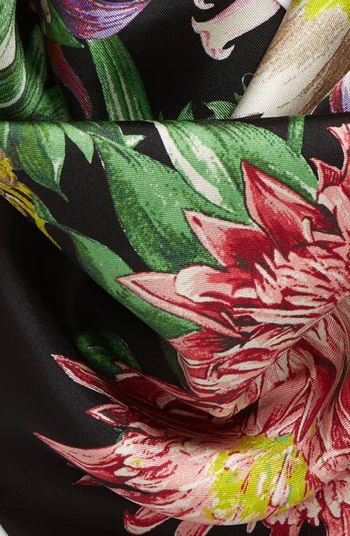 Shop Echo Blooms Of Oceania Silk Square Scarf In Black