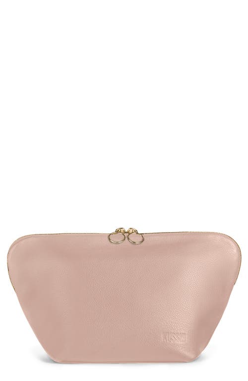Vacationer Leather Makeup Bag in Blush Pink