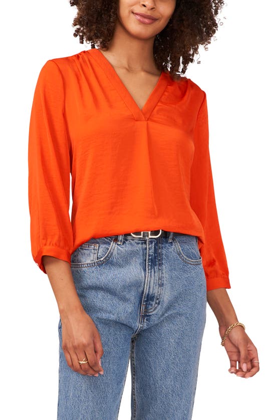Vince Camuto Rumple Fabric Blouse In Fireside Vc