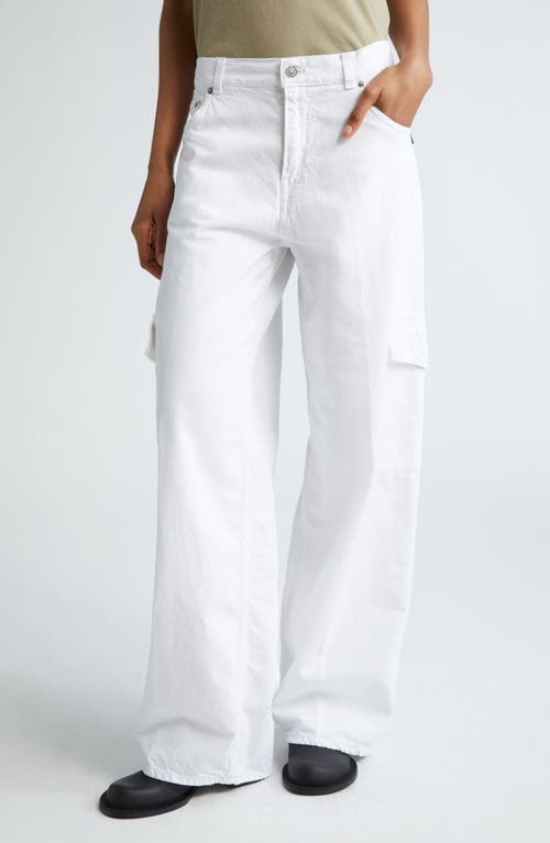 Haikure Bethany Cotton & Linen Twill Cargo Pants in Optical White at Nordstrom, Size 26