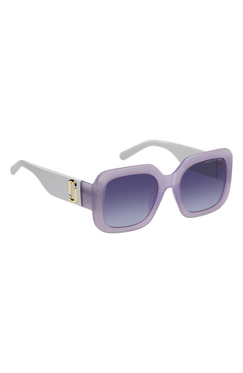 Shop Marc Jacobs 53mm Gradient Polarized Square Sunglasses In Violet Grey/violet Shaded