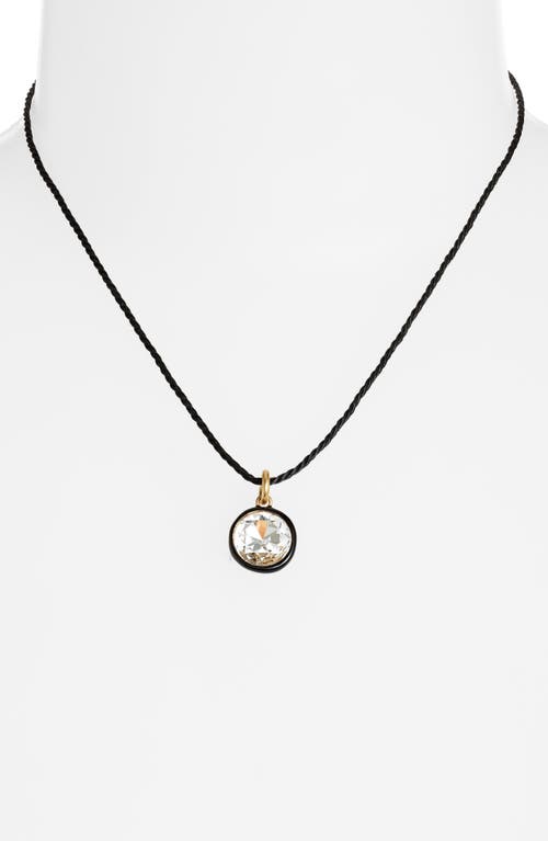 Shop Roxanne Assoulin Bezel Crystal Pendant Necklace In Gold/black/clear Cz