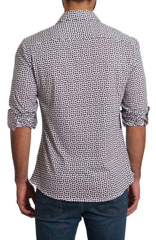 Jared Lang Sport Shirt In White Polka Dot