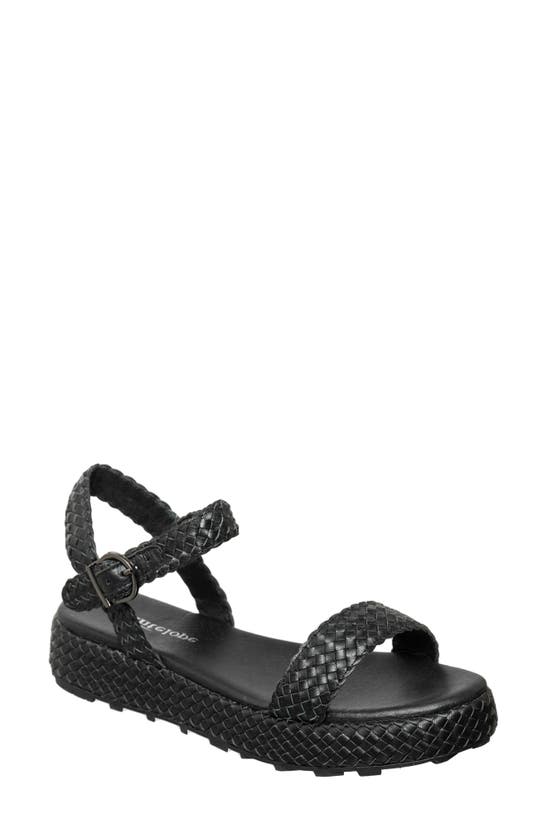 Shop Antelope Brenna Woven Leather Sandal In Black Leather