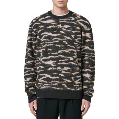 Allsaints Kamo Merino Wool Blend Crewneck Sweater, Green