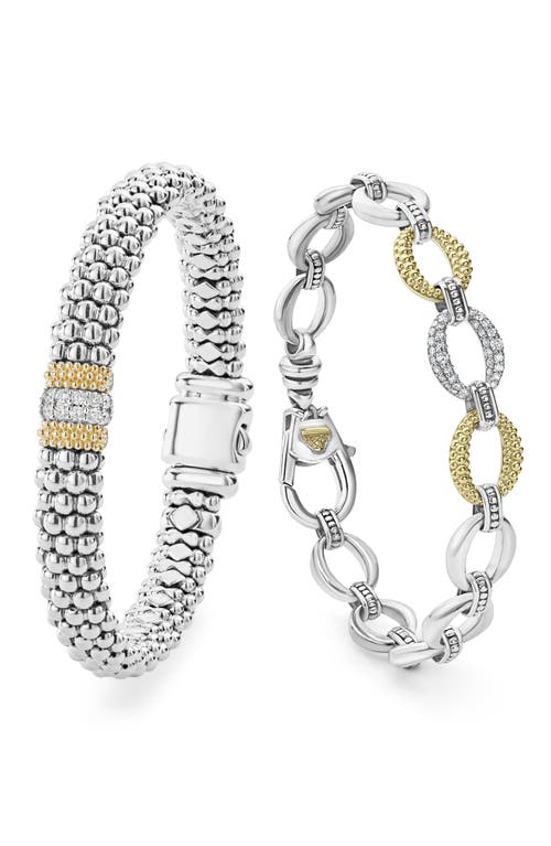 Shop Lagos Set Of 2 Bracelets In Silver/gold