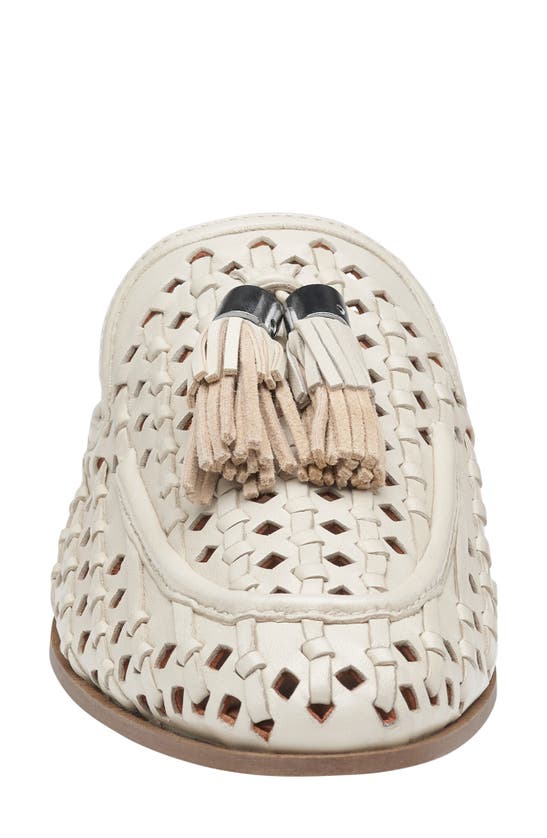 Shop Johnston & Murphy Ali Woven Tassel Mule In Bone Glove