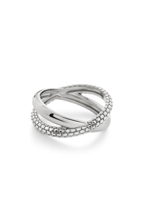 Monica Vinader Heirloom Crossover Ring in Sterling Silver 