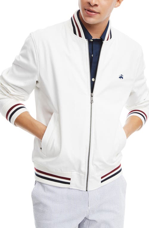 Brooks Brothers Tennis Knit Track Jacket in Bright White