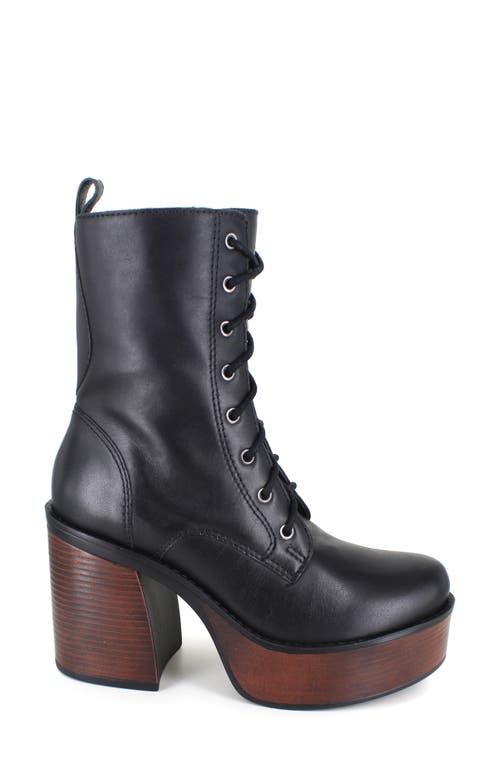 Ziginy Rocio Platform Lace-up Boot In Black