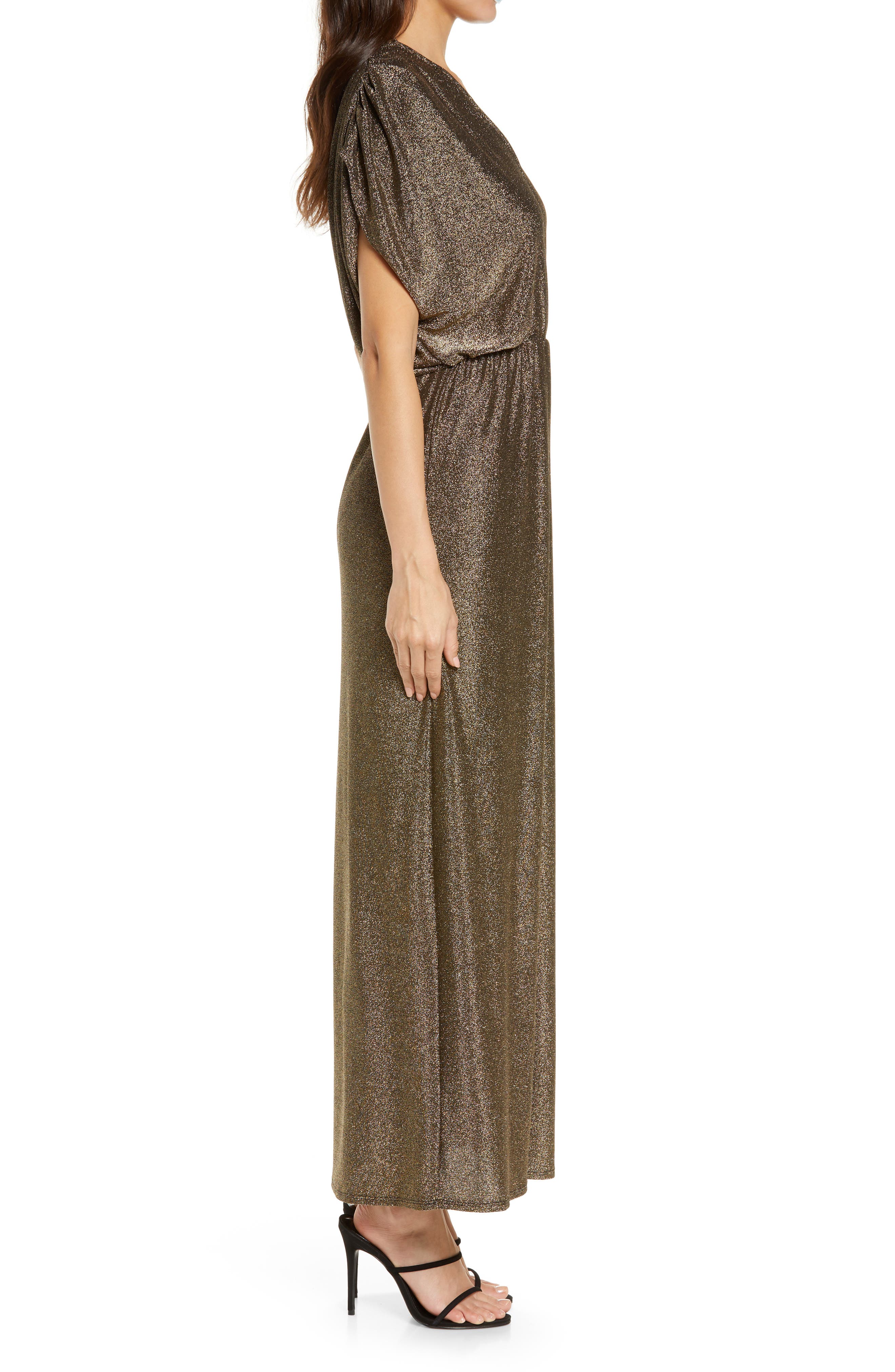 metallic knit maxi dress