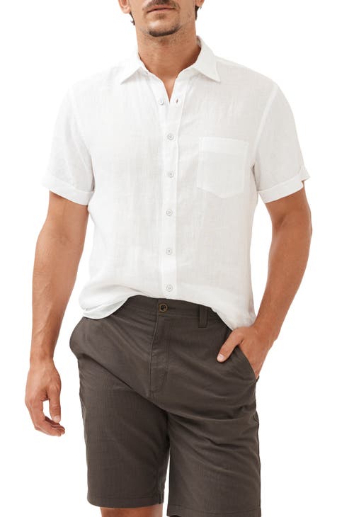 White Short Sleeve Tapered Fit Shirt - Fitted Shirts