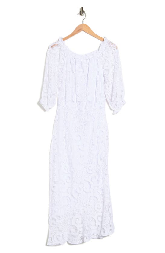 Nanette Lepore Embroidered Lace Long Sleeve Maxi Dress In White | ModeSens