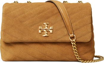 Tory Burch Small Kira Moto Quilted Suede Convertible Shoulder Bag